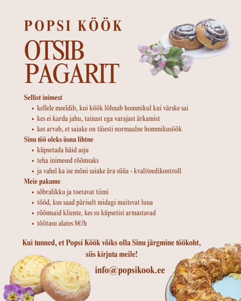 Popsi Köök tööpakkumine